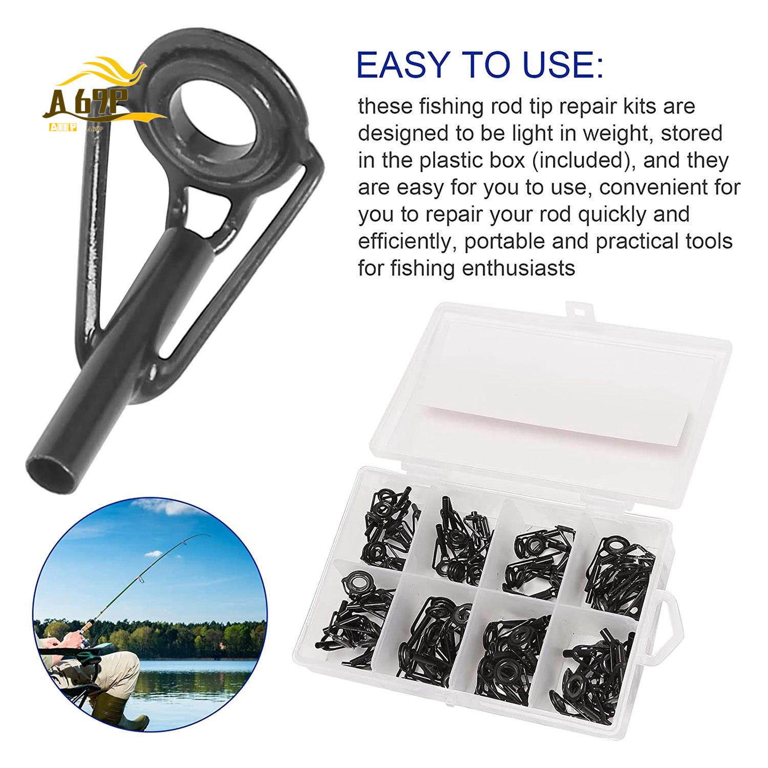 Fishing Rod Guide Replacement - A69P-80 Parçaları Olta Ucu Tamir Kiti