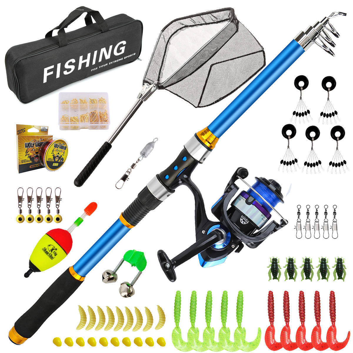 Fishing Rod Carbon Fiber - 2.1-3.6M Teleskopik Cam Elyaf Olta Seti,