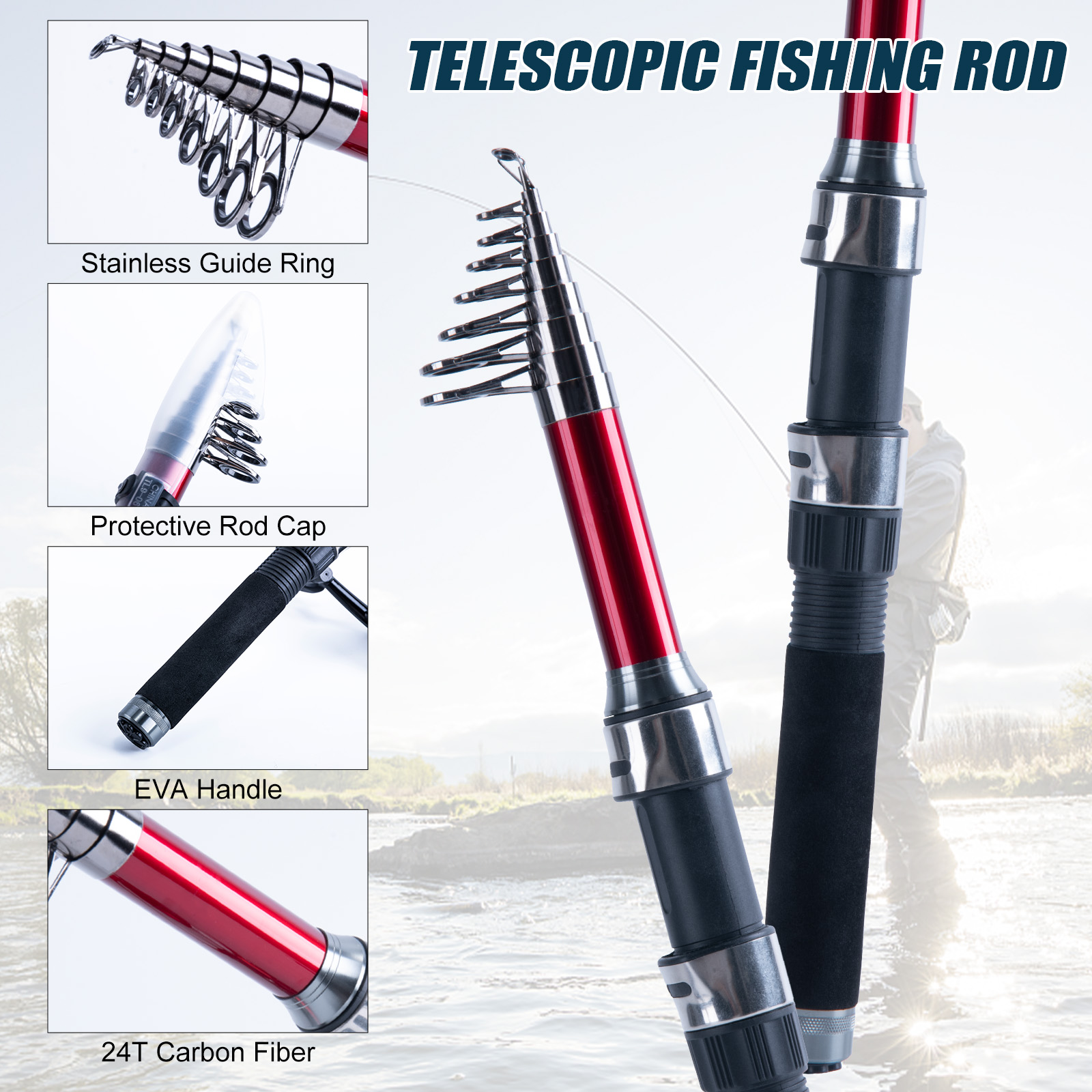 Goture Teleskopik Olta ve Maka - Fishing Rod Carbon Fiber incelemesi ve fiyatı