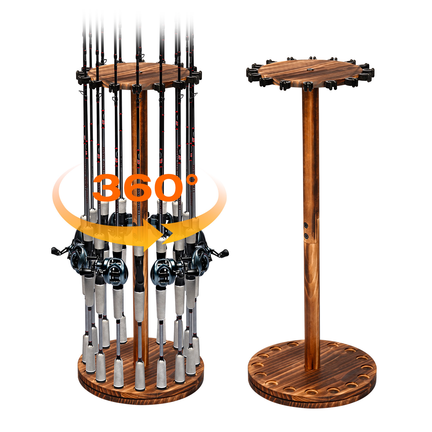 Yuvarlak Kömürleşmiş Ahşap Olt - Fishing Rod Rack incelemesi ve fiyatı